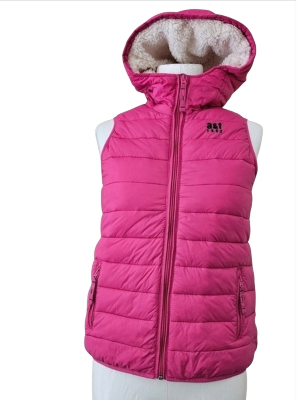 Abercrombie Fitch Puffer & Fleece  Barbiecore Vest Sz 13/14